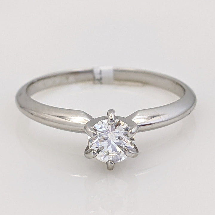 PLATINUM .38 CARAT TOTAL SI1 I DIAMOND ROUND ESTATE SOLITAIRE RING 3.1 GRAMS