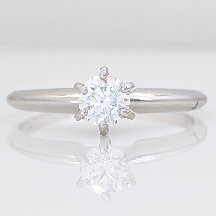PLATINUM .38 CARAT TOTAL SI1 I DIAMOND ROUND ESTATE SOLITAIRE RING 3.1 GRAMS