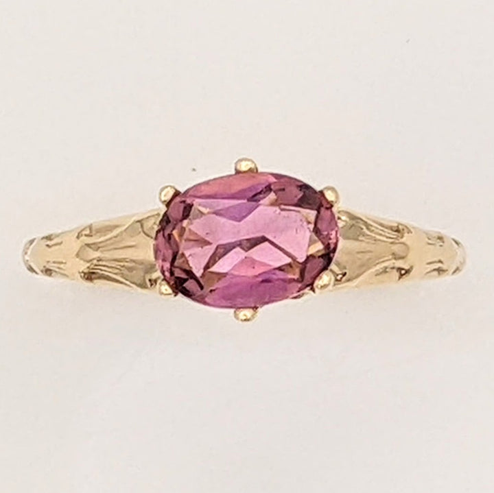 10K PINK TOURMALINE OVAL 6X8 EAST/WEST ESTATE RING 1.9 GRAMS