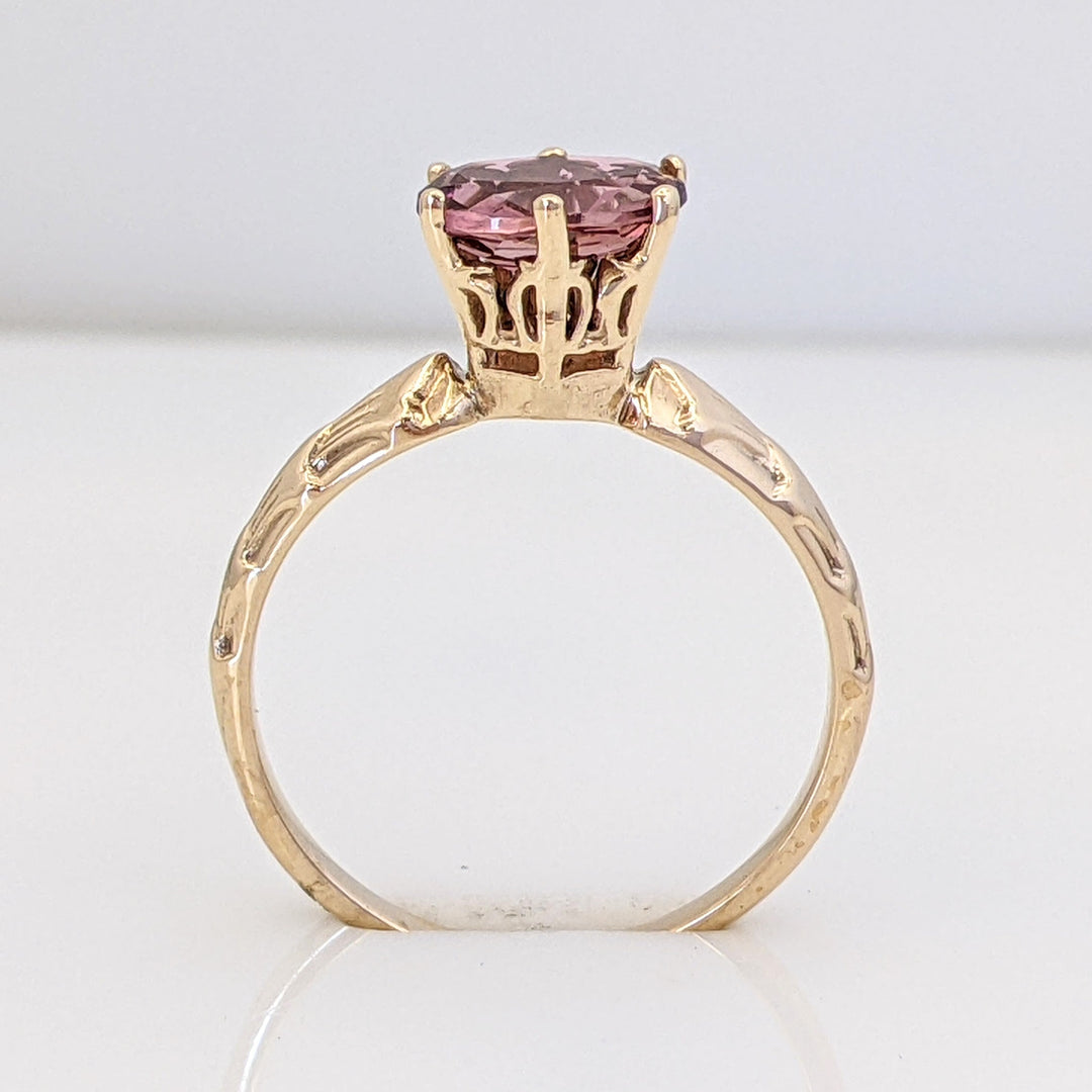 10K PINK TOURMALINE OVAL 6X8 EAST/WEST ESTATE RING 1.9 GRAMS