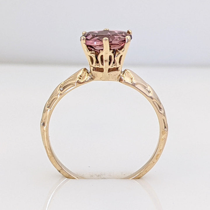 10K PINK TOURMALINE OVAL 6X8 EAST/WEST ESTATE RING 1.9 GRAMS
