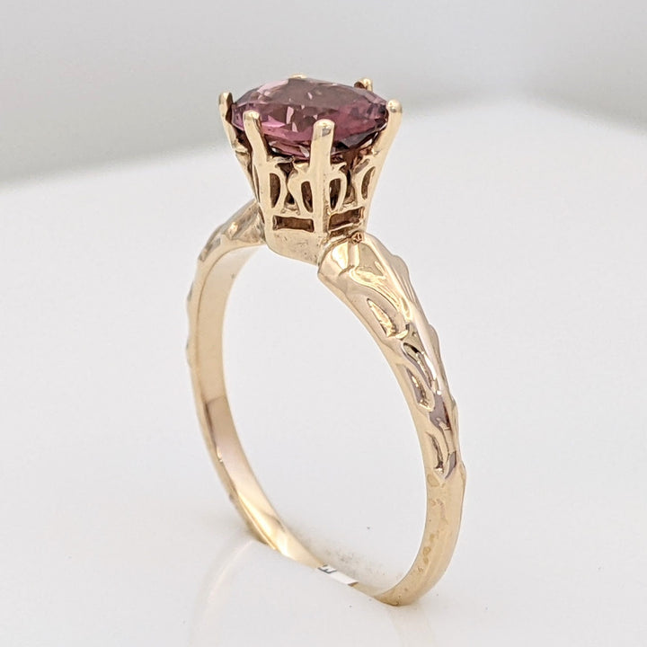 10K PINK TOURMALINE OVAL 6X8 EAST/WEST ESTATE RING 1.9 GRAMS