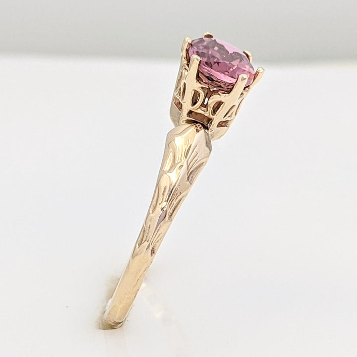 10K PINK TOURMALINE OVAL 6X8 EAST/WEST ESTATE RING 1.9 GRAMS