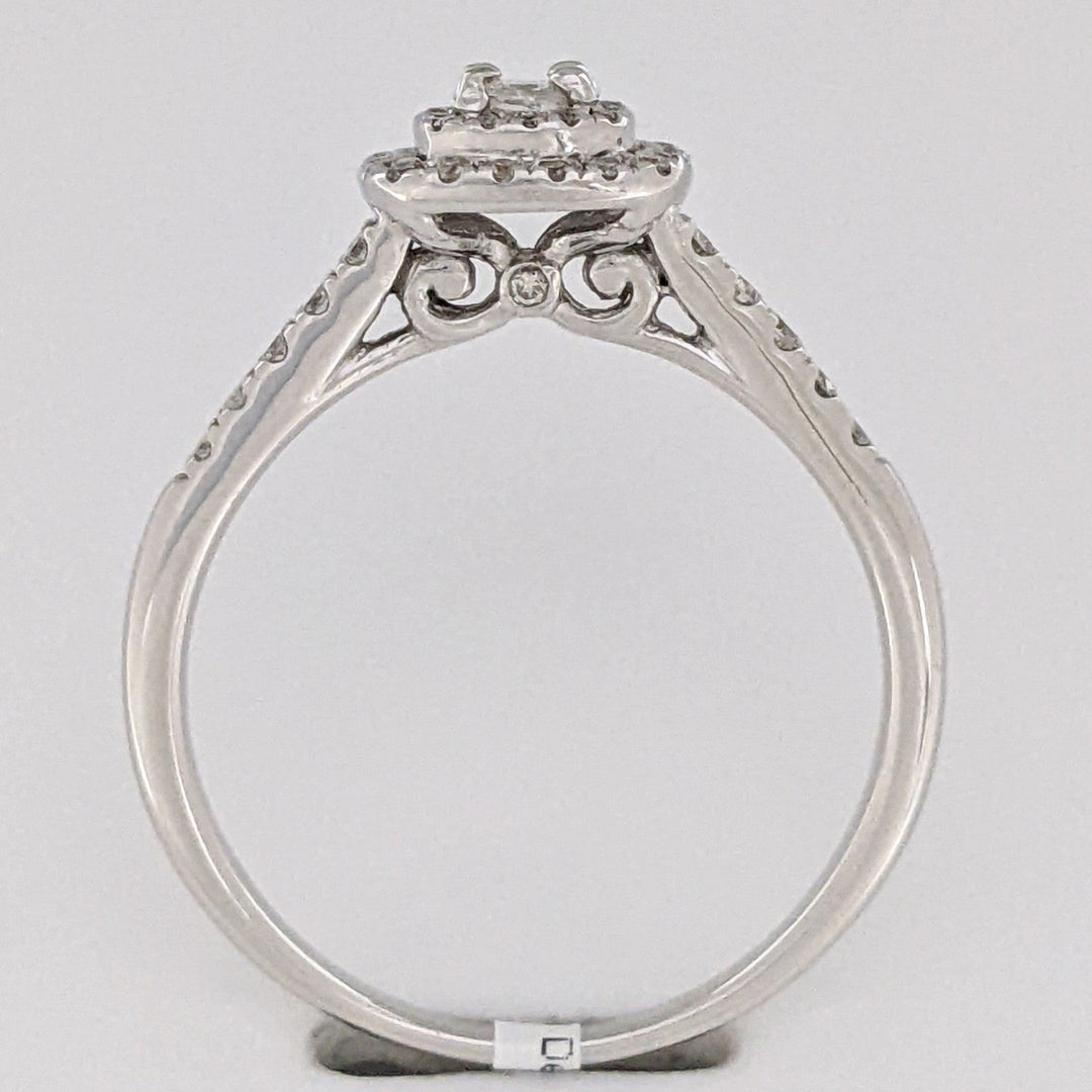 14K WHITE .75 CARAT TOTAL WEIGHT I1 I DIAMOND ROUND (51) PRINCESS CUT (1) ESTATE RING 3.9 GRAMS