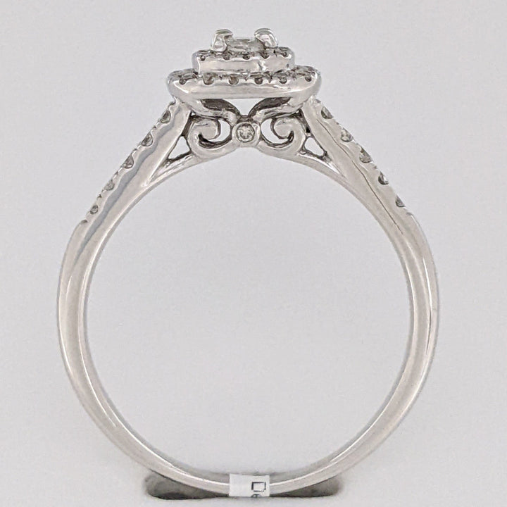 14K WHITE .75 CARAT TOTAL WEIGHT I1 I DIAMOND ROUND (51) PRINCESS CUT (1) ESTATE RING 3.9 GRAMS