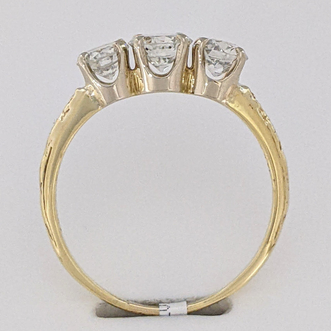 14K 1.43 CARAT TOTAL WEIGHT VS2 G-H DIAMOND ROUND (3) ESTATE TRINITY RING 2.7 GRAMS