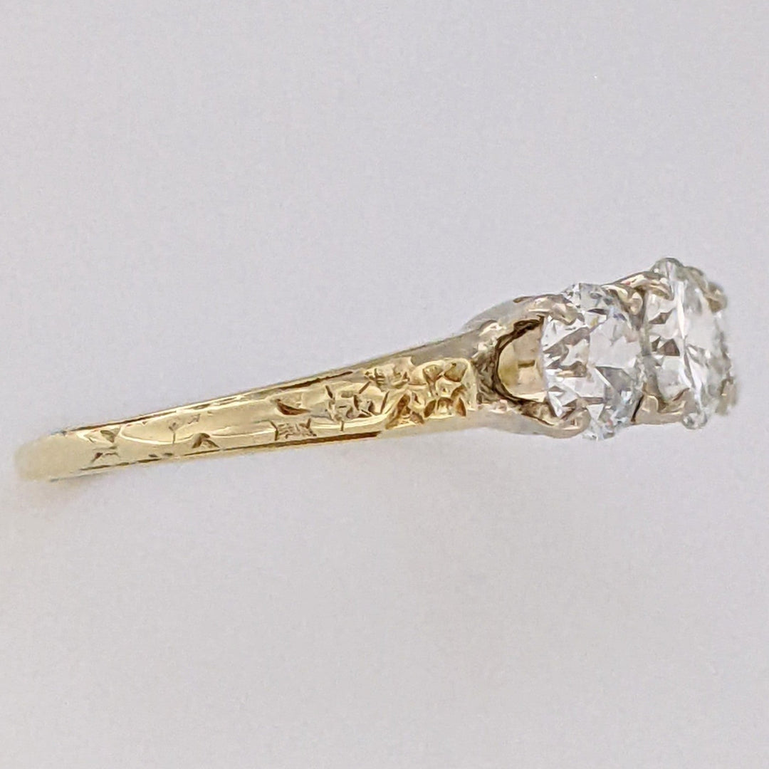 14K 1.43 CARAT TOTAL WEIGHT VS2 G-H DIAMOND ROUND (3) ESTATE TRINITY RING 2.7 GRAMS