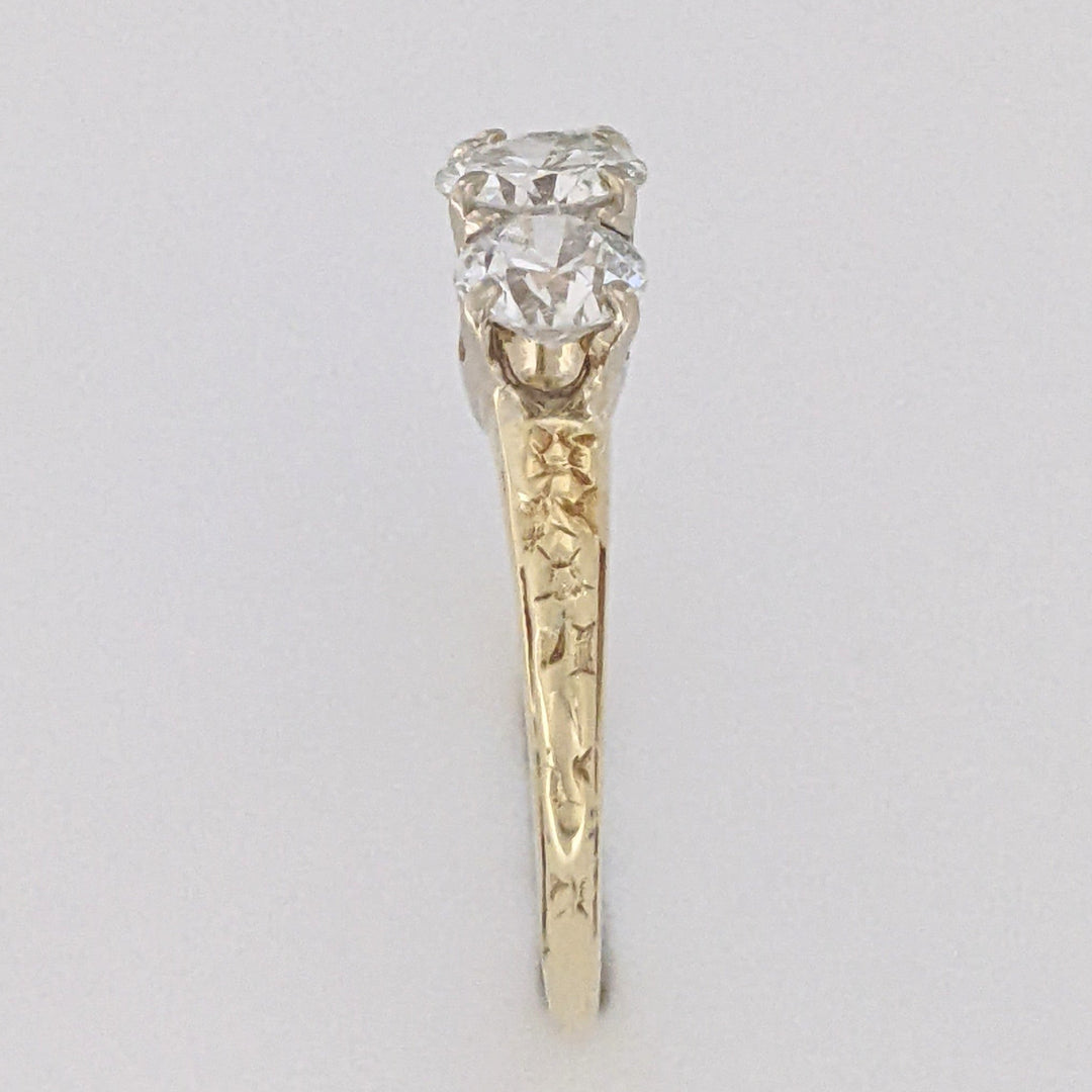 14K 1.43 CARAT TOTAL WEIGHT VS2 G-H DIAMOND ROUND (3) ESTATE TRINITY RING 2.7 GRAMS