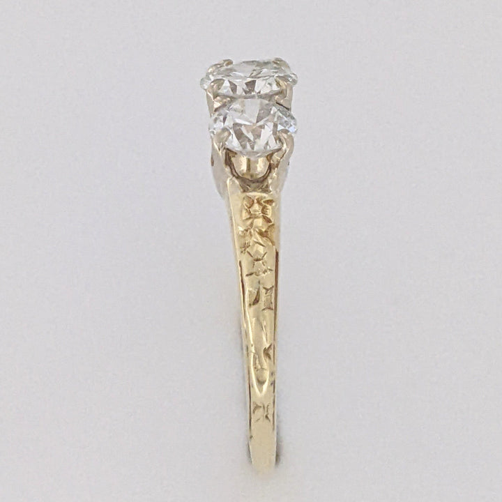 14K 1.43 CARAT TOTAL WEIGHT VS2 G-H DIAMOND ROUND (3) ESTATE TRINITY RING 2.7 GRAMS