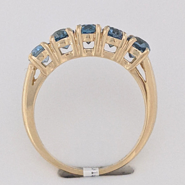 10K BLUE TOPAZ OVAL (5) 4X6 ESTATE RING 2.9 GRAMS