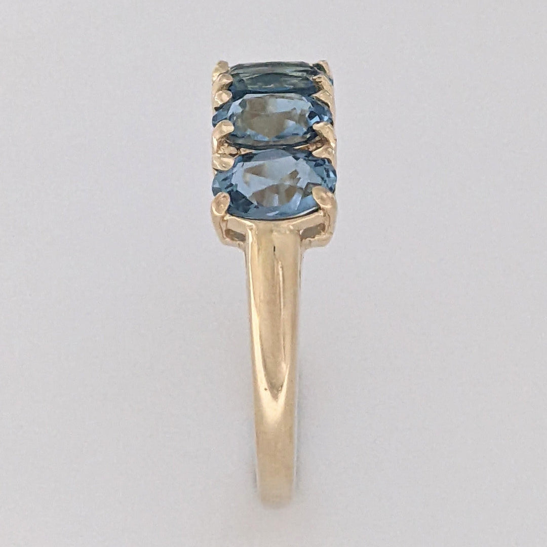 10K BLUE TOPAZ OVAL (5) 4X6 ESTATE RING 2.9 GRAMS