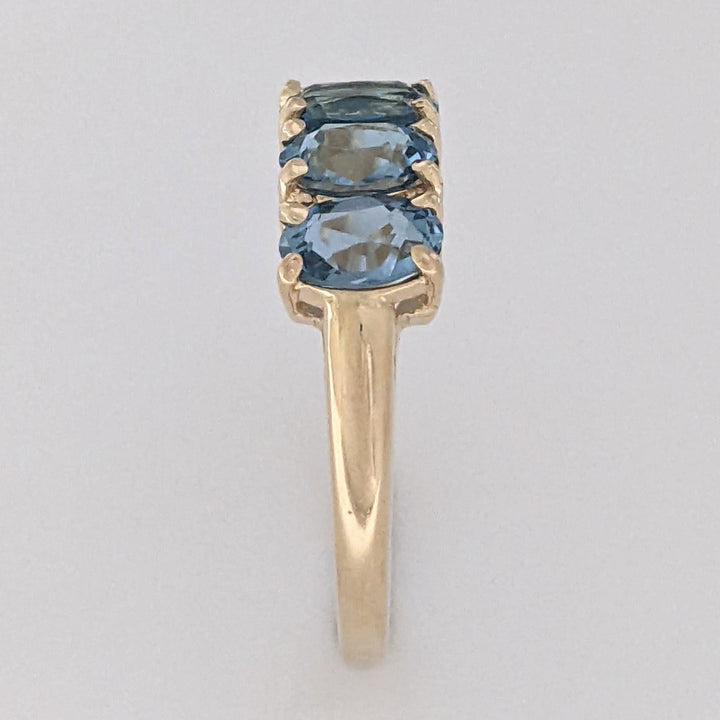 10K BLUE TOPAZ OVAL (5) 4X6 ESTATE RING 2.9 GRAMS