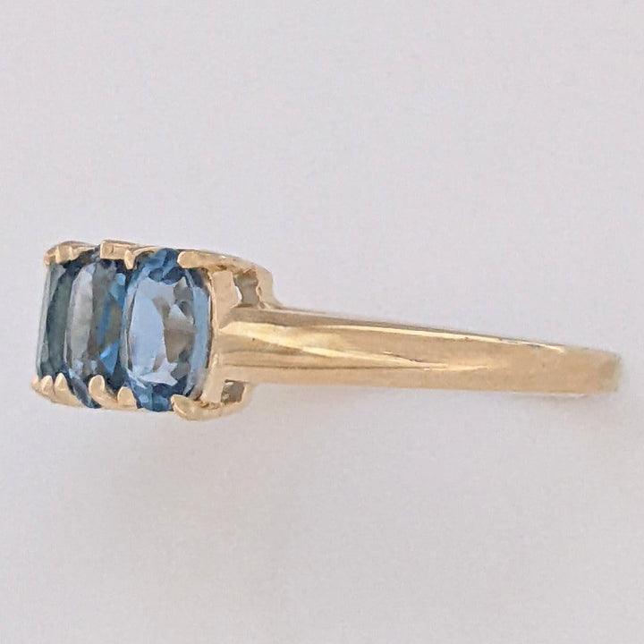 10K BLUE TOPAZ OVAL (5) 4X6 ESTATE RING 2.9 GRAMS