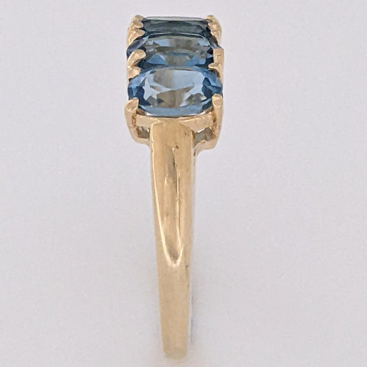 10K BLUE TOPAZ OVAL (5) 4X6 ESTATE RING 2.9 GRAMS