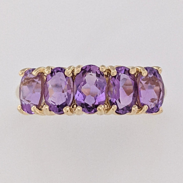 10K AMETHYST OVAL (5) 4X6 ESTATE RING 2.8 GRAMS