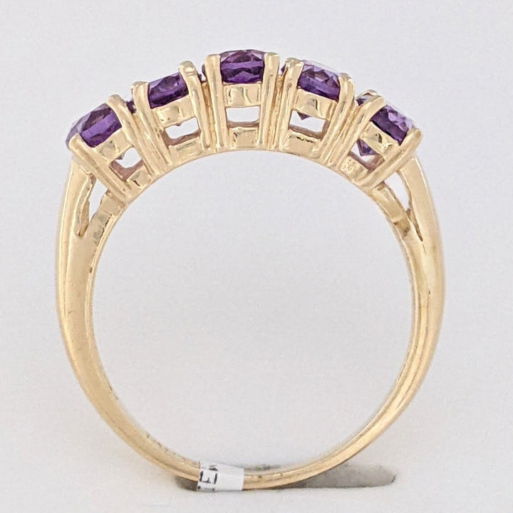 10K AMETHYST OVAL (5) 4X6 ESTATE RING 2.8 GRAMS