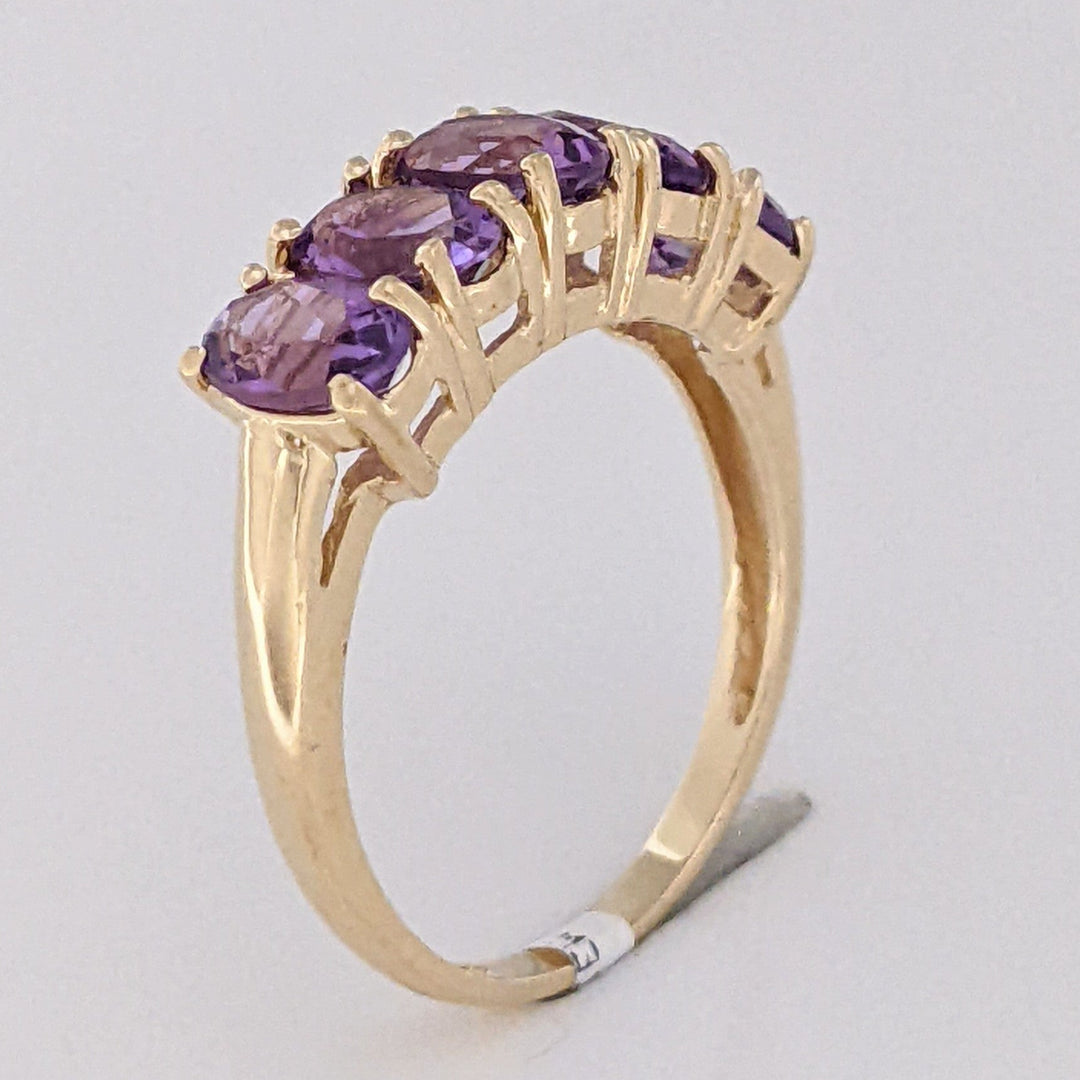 10K AMETHYST OVAL (5) 4X6 ESTATE RING 2.8 GRAMS