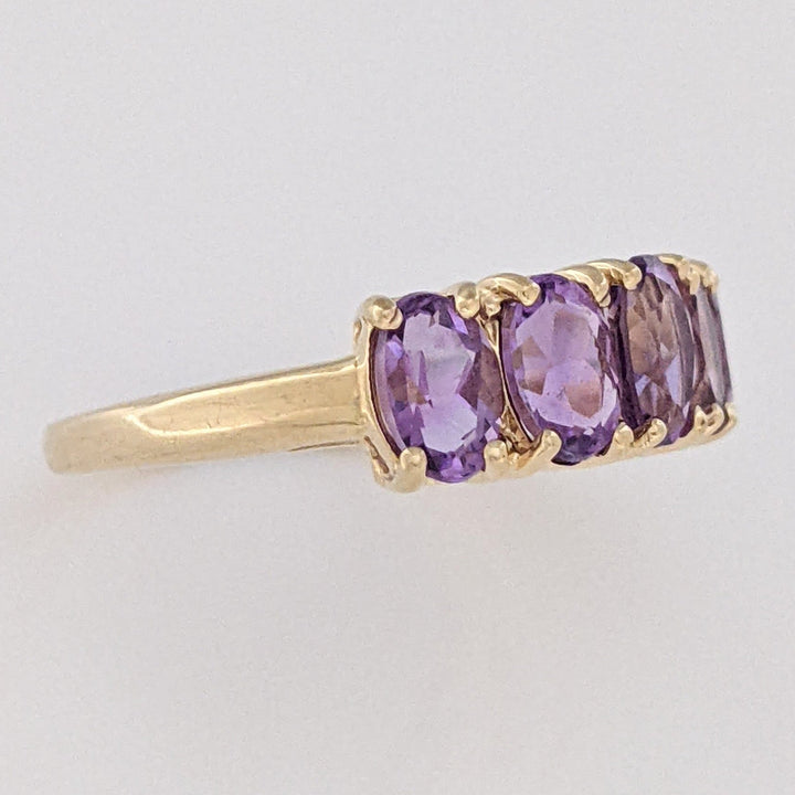 10K AMETHYST OVAL (5) 4X6 ESTATE RING 2.8 GRAMS