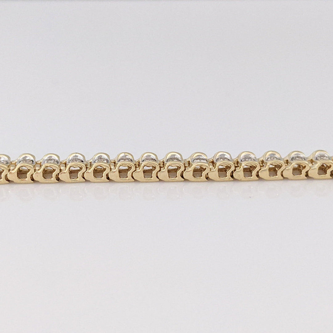 10K 1.02 CARAT TOTAL WEIGHT I1 K DIAMOND ROUND (56) ESTATE TENNIS BRACELET 8.2 GRAMS
