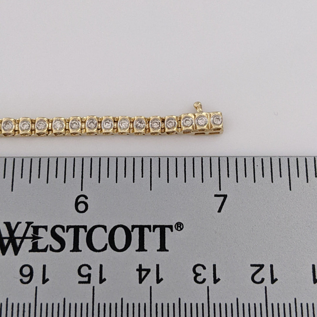 10K 1.02 CARAT TOTAL WEIGHT I1 K DIAMOND ROUND (56) ESTATE TENNIS BRACELET 8.2 GRAMS