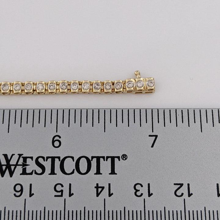 10K 1.02 CARAT TOTAL WEIGHT I1 K DIAMOND ROUND (56) ESTATE TENNIS BRACELET 8.2 GRAMS