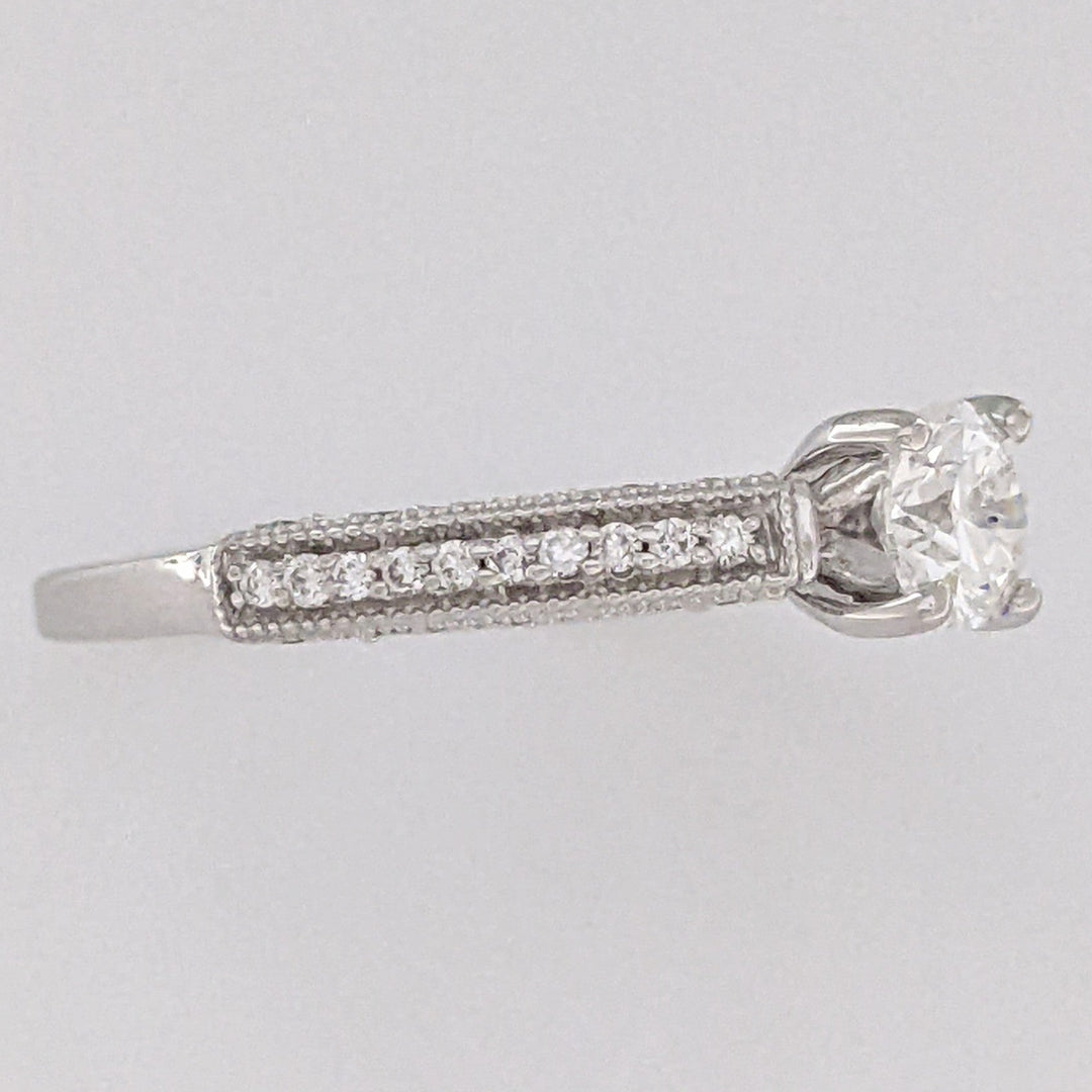 14K WHITE 1.01 CARAT TOTAL WEIGHT VS1 H DIAMOND ROUND (91) ESTATE RING 5.0 GRAMS