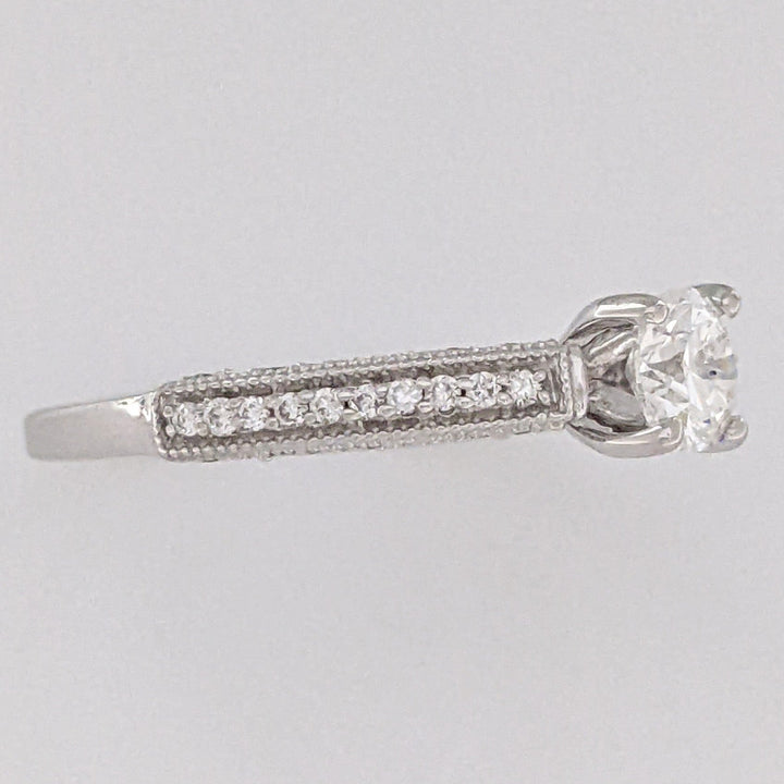 14K WHITE 1.01 CARAT TOTAL WEIGHT VS1 H DIAMOND ROUND (91) ESTATE RING 5.0 GRAMS