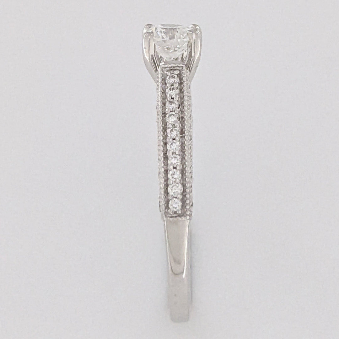 14K WHITE 1.01 CARAT TOTAL WEIGHT VS1 H DIAMOND ROUND (91) ESTATE RING 5.0 GRAMS