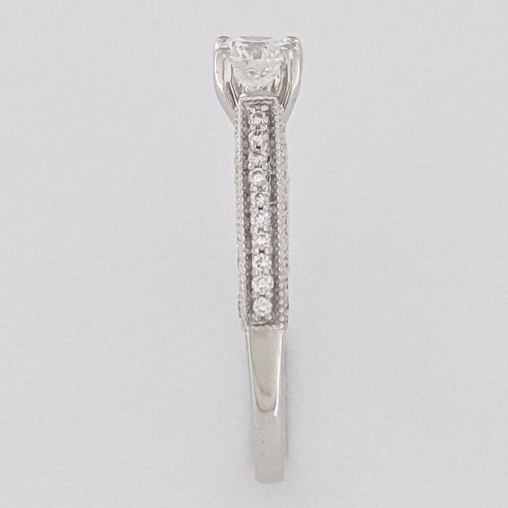 14K WHITE 1.01 CARAT TOTAL WEIGHT VS1 H DIAMOND ROUND (91) ESTATE RING 5.0 GRAMS