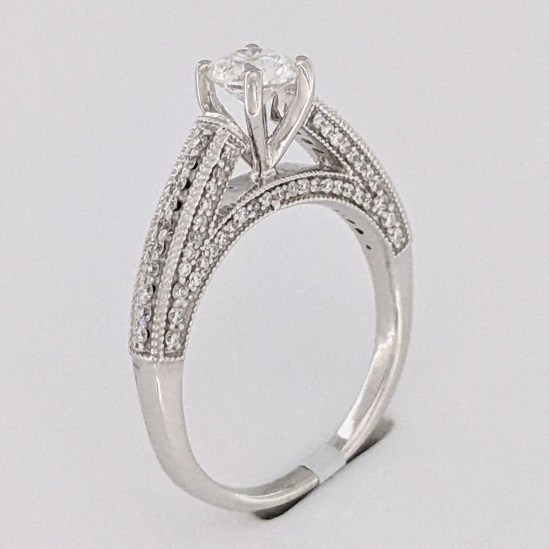 14K WHITE 1.01 CARAT TOTAL WEIGHT VS1 H DIAMOND ROUND (91) ESTATE RING 5.0 GRAMS