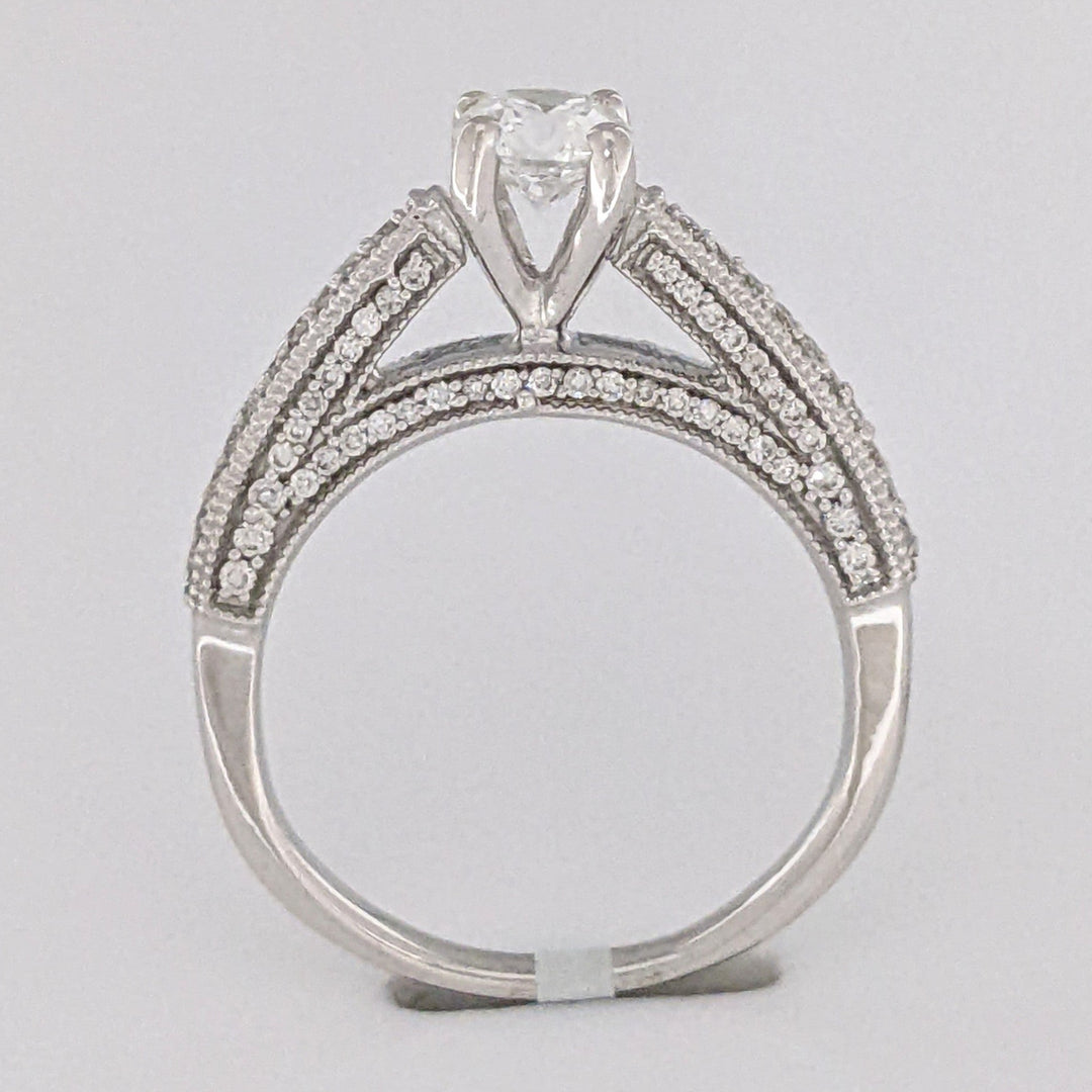 14K WHITE 1.01 CARAT TOTAL WEIGHT VS1 H DIAMOND ROUND (91) ESTATE RING 5.0 GRAMS