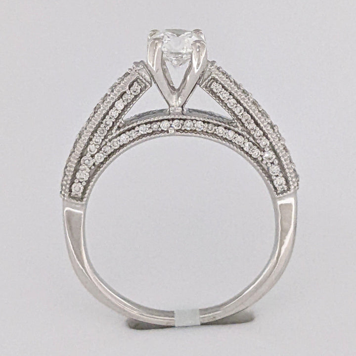 14K WHITE 1.01 CARAT TOTAL WEIGHT VS1 H DIAMOND ROUND (91) ESTATE RING 5.0 GRAMS