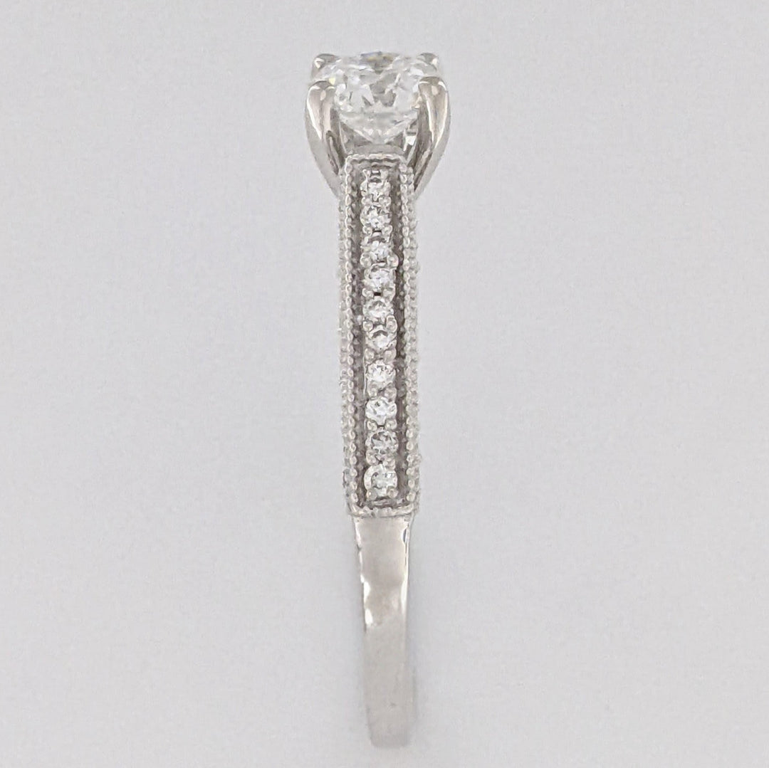14K WHITE 1.01 CARAT TOTAL WEIGHT VS1 H DIAMOND ROUND (91) ESTATE RING 5.0 GRAMS