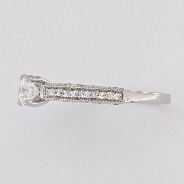 14K WHITE 1.01 CARAT TOTAL WEIGHT VS1 H DIAMOND ROUND (91) ESTATE RING 5.0 GRAMS
