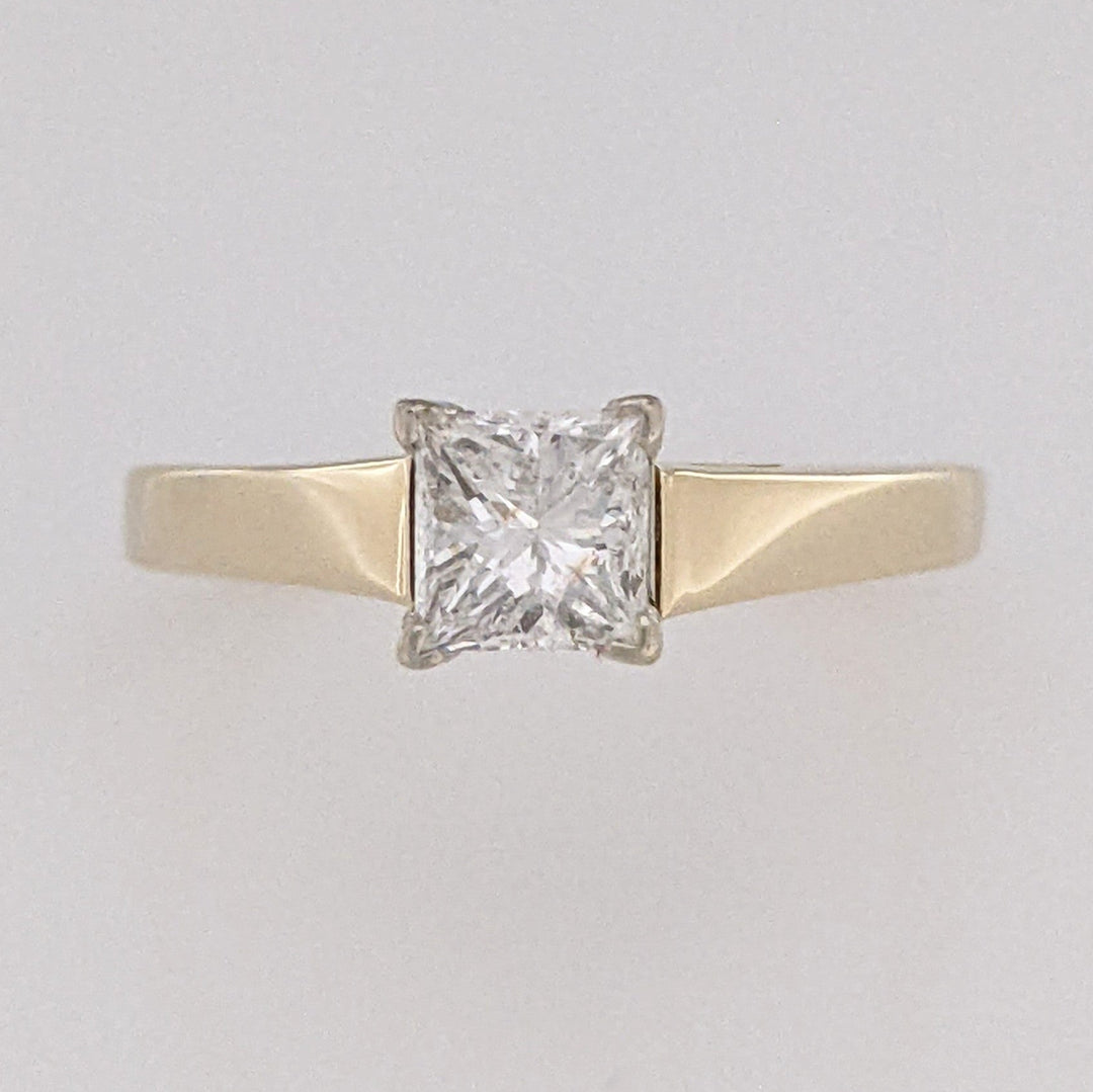 14K .63 CARAT TOTAL I1 E DIAMOND PRINCESS CUT SOLITAIRE ESTATE RING 2.9 GRAMS