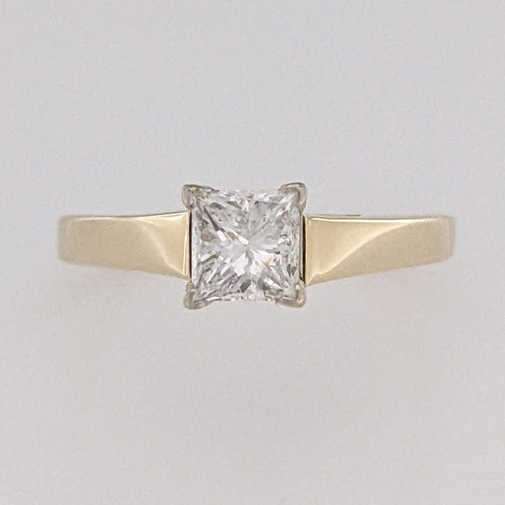 14K .63 CARAT TOTAL I1 E DIAMOND PRINCESS CUT SOLITAIRE ESTATE RING 2.9 GRAMS
