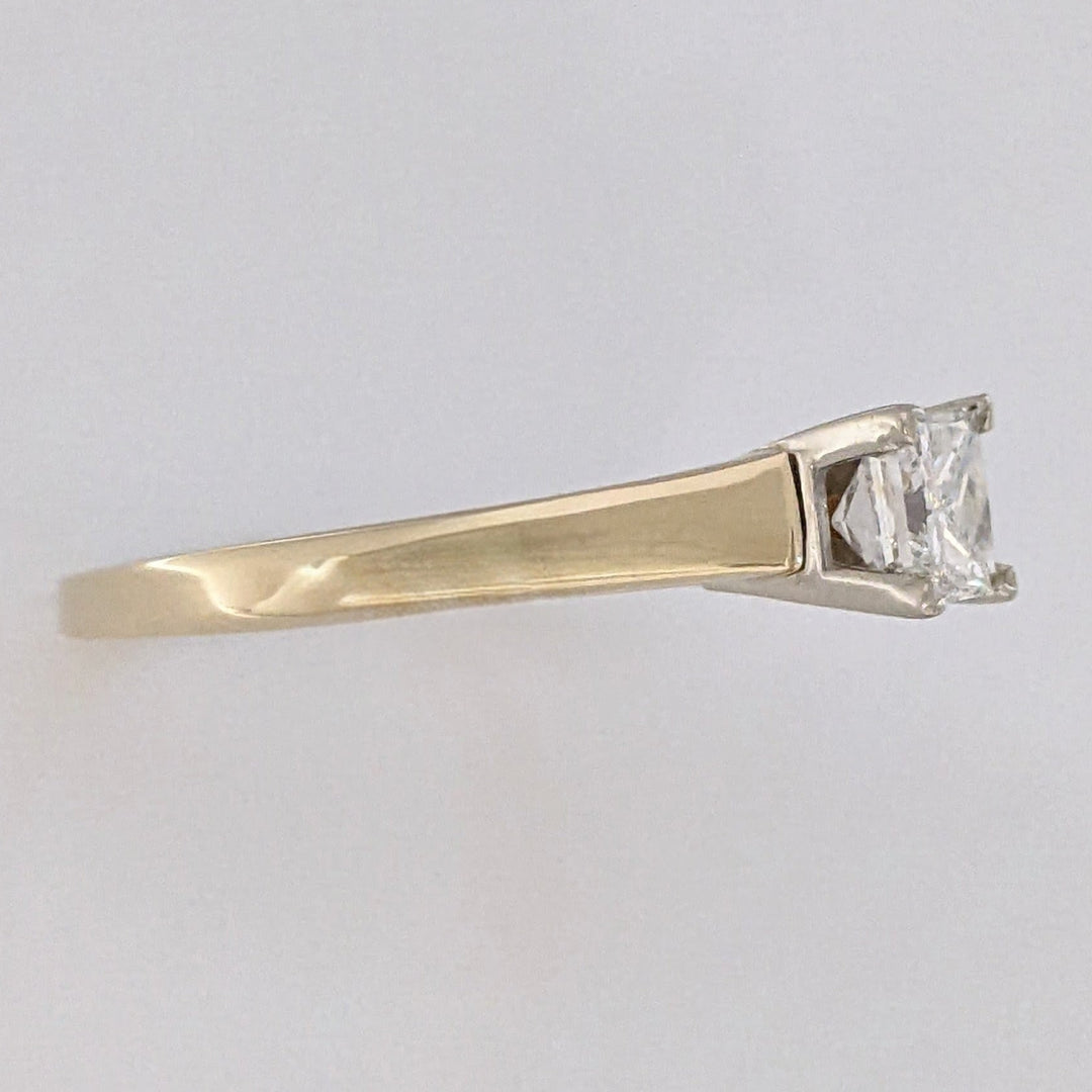 14K .63 CARAT TOTAL I1 E DIAMOND PRINCESS CUT SOLITAIRE ESTATE RING 2.9 GRAMS