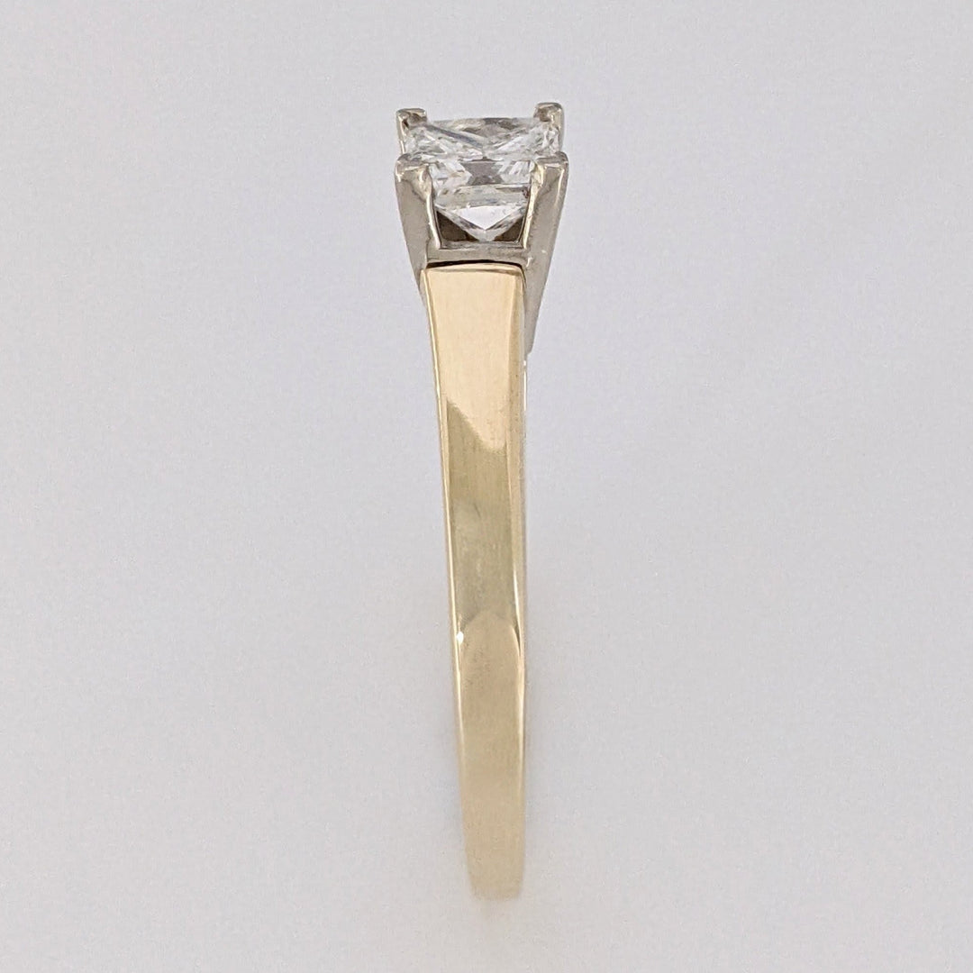 14K .63 CARAT TOTAL I1 E DIAMOND PRINCESS CUT SOLITAIRE ESTATE RING 2.9 GRAMS