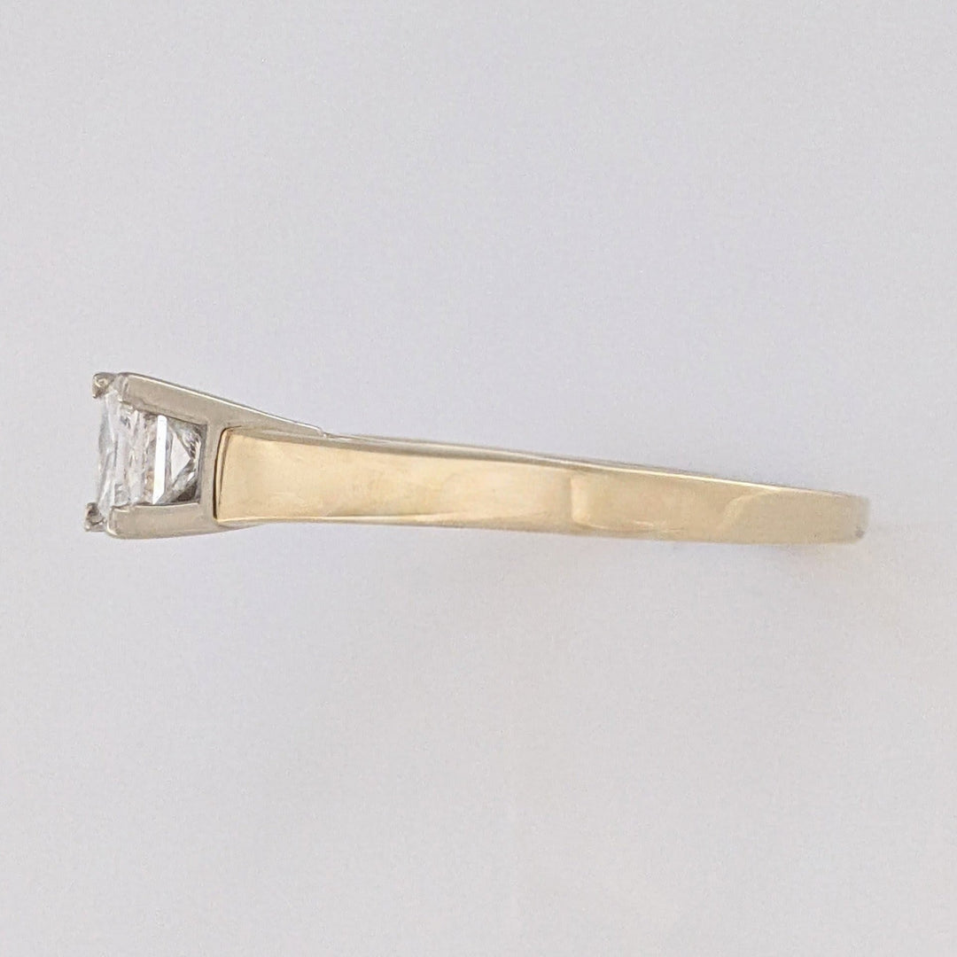 14K .63 CARAT TOTAL I1 E DIAMOND PRINCESS CUT SOLITAIRE ESTATE RING 2.9 GRAMS