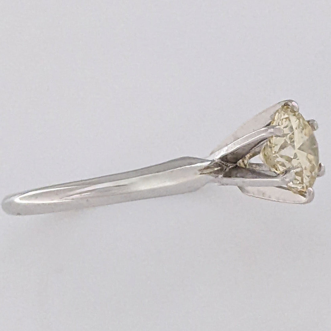 14K WHITE 1.05 CARAT TOTAL VS1 S DIAMOND ROUND SOLITAIRE ESTATE RING 2.5 GRAMS