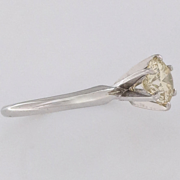 14K WHITE 1.05 CARAT TOTAL VS1 S DIAMOND ROUND SOLITAIRE ESTATE RING 2.5 GRAMS