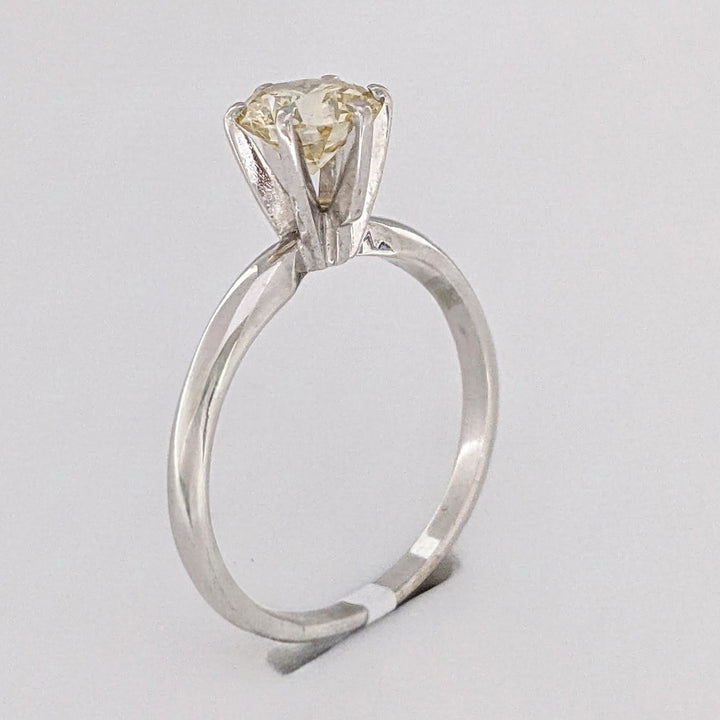 14K WHITE 1.05 CARAT TOTAL VS1 S DIAMOND ROUND SOLITAIRE ESTATE RING 2.5 GRAMS