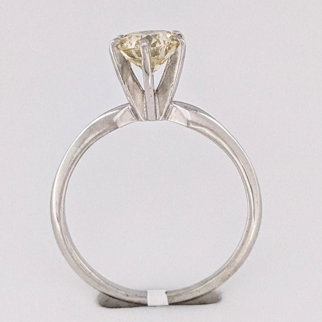 14K WHITE 1.05 CARAT TOTAL VS1 S DIAMOND ROUND SOLITAIRE ESTATE RING 2.5 GRAMS