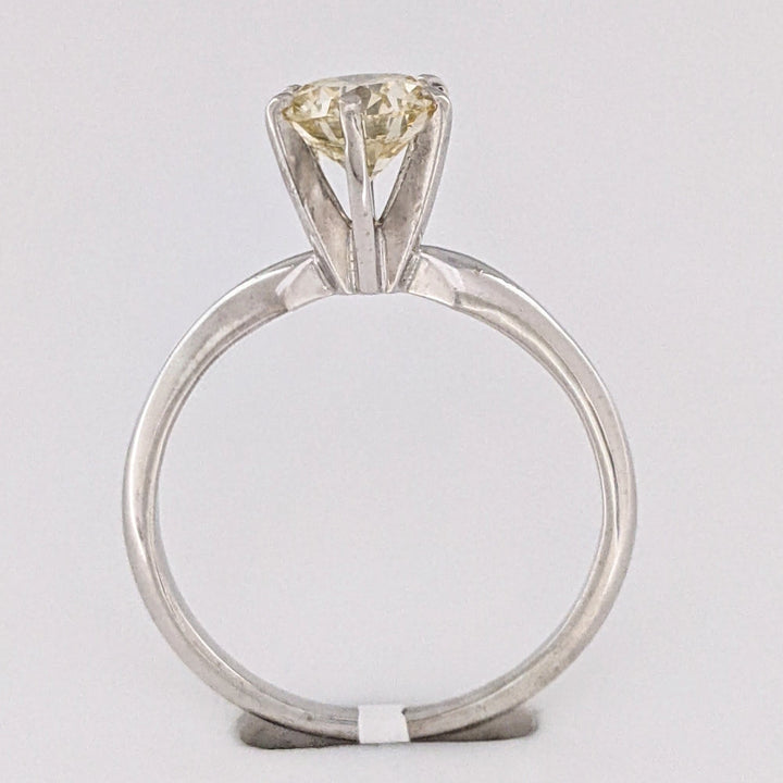 14K WHITE 1.05 CARAT TOTAL VS1 S DIAMOND ROUND SOLITAIRE ESTATE RING 2.5 GRAMS