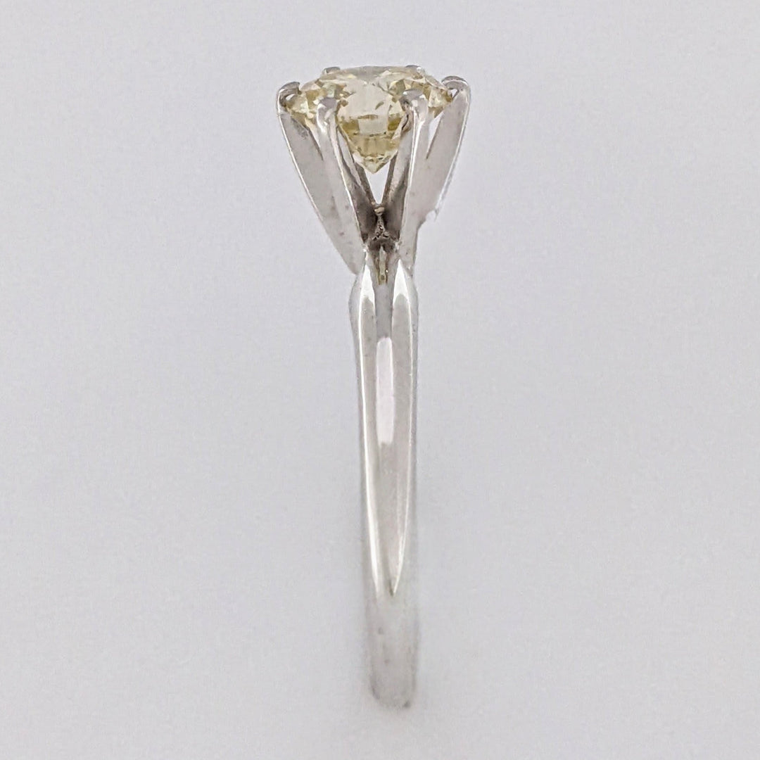 14K WHITE 1.05 CARAT TOTAL VS1 S DIAMOND ROUND SOLITAIRE ESTATE RING 2.5 GRAMS