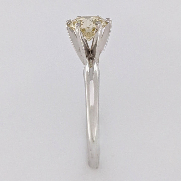 14K WHITE 1.05 CARAT TOTAL VS1 S DIAMOND ROUND SOLITAIRE ESTATE RING 2.5 GRAMS