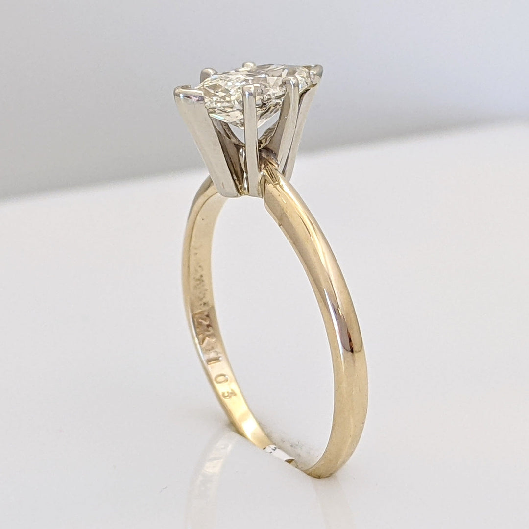 14K 1.03 CARAT TOTAL I2 DIAMOND MARQUISE ESTATE RING 2.6 GRAMS