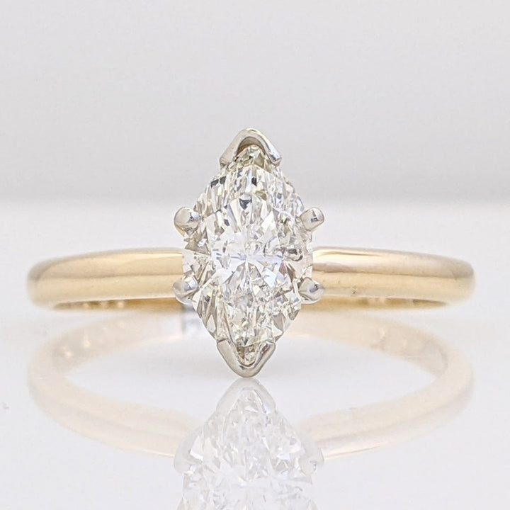 14K 1.03 CARAT TOTAL I2 DIAMOND MARQUISE ESTATE RING 2.6 GRAMS
