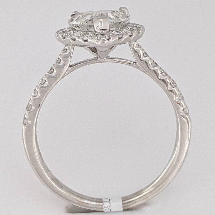 14K WHITE 1.05 CARAT TOTAL WEIGHT SI2 H DIAMOND PRINCESS CUT (4) ROUND (54) ESTATE RING 6.5 GRAMS