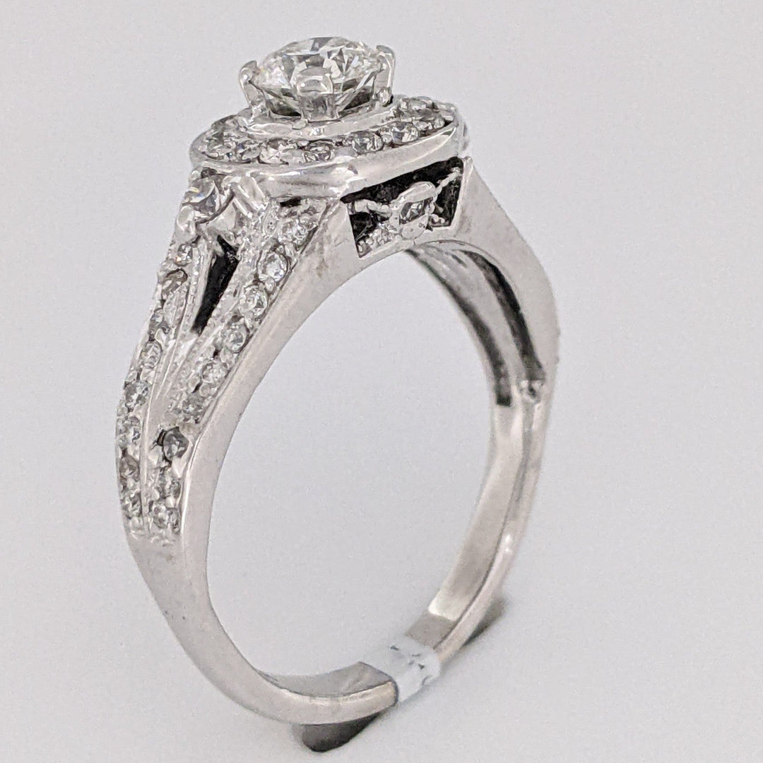 14K WHITE 1.20 CARAT TOTAL WEIGHT SI1 H-I DIAMOND ROUND (54) ESTATE RING 4.9 GRAMS